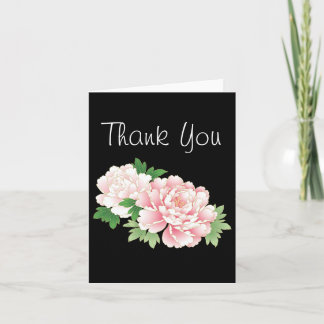 Pink Peonies Japanisch Floral Kimono Dankeskarte