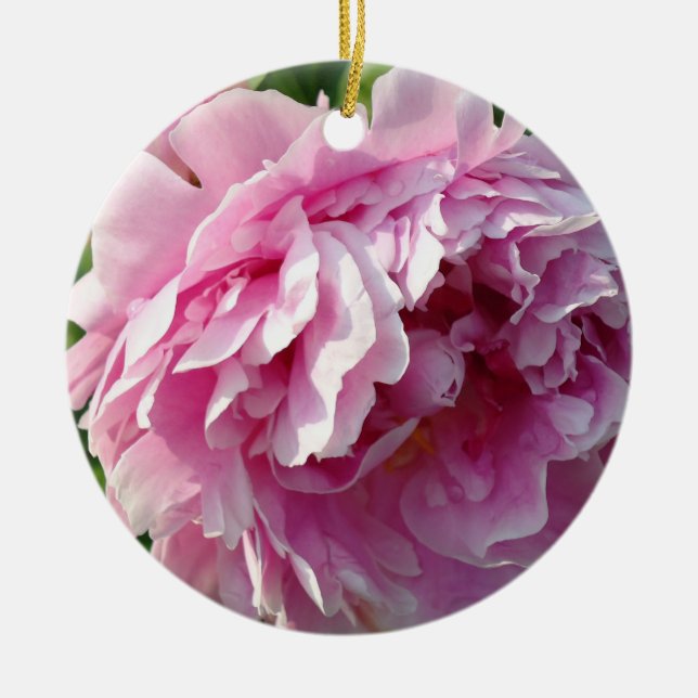 Pink Peonies Keramik Ornament (Vorne)