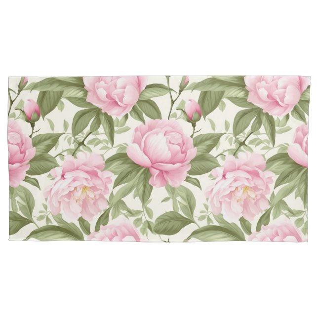 Pink Peonies Kissenbezug (Vorderseite-Links)