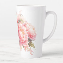 Pink Peonies Latte Tasse