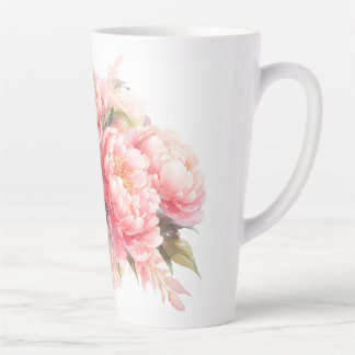 Pink Peonies Latte Tasse