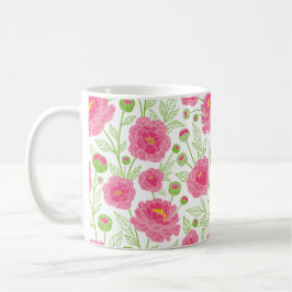 PInk Peonies-Muster Kaffeetasse