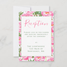 Pink Peonies Pattern | Hochzeitsempfang Einladung