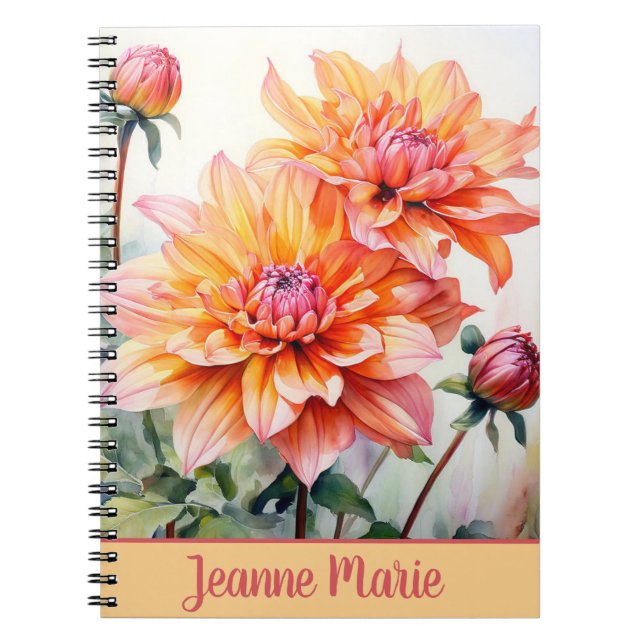 Pink Peonies Personalisiert Whimsical Floral Notizblock (Vorderseite)