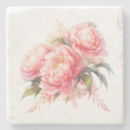 Pink Peonies Stone Untersetzer