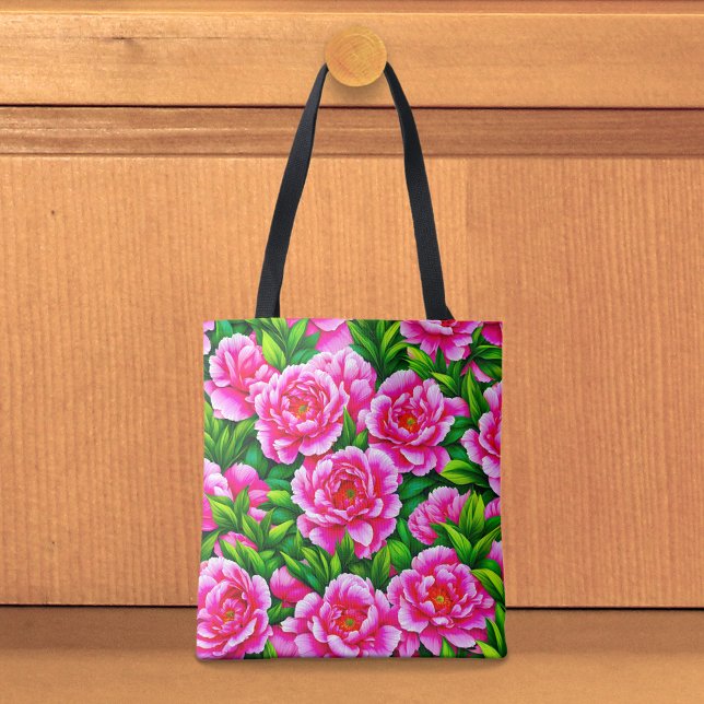 Pink Peonies Tote Bag Tasche (Tote bag with pink peonies)