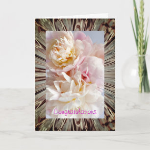 Pink Peonies Wedding Card Karte