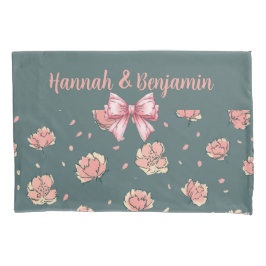 Pink Peony and Bow Pattern Kissenbezug