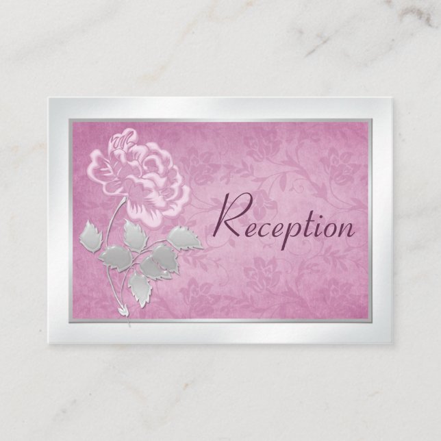 Pink Peony and Silver Enclosure Card Begleitkarte (Vorderseite)