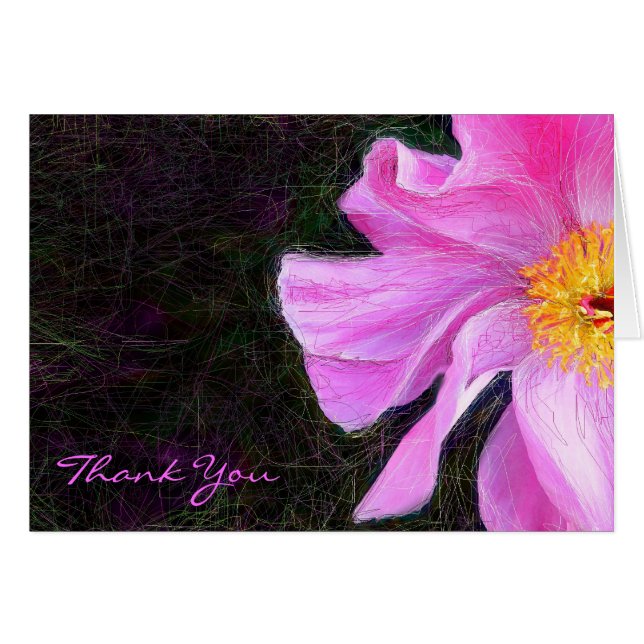PINK PEONY Bat Mitzvah Dankeschön Karte (Vorderseite (Horizontal))