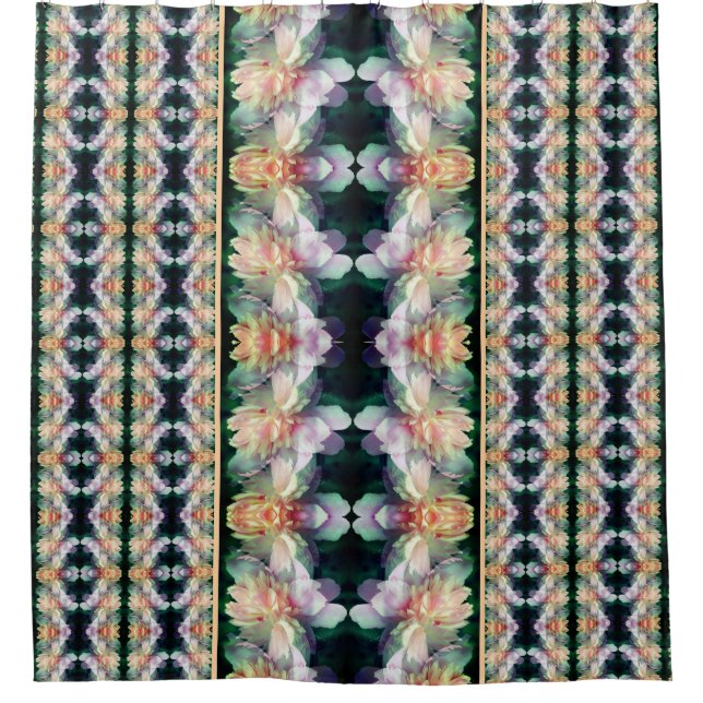 Pink Peony Blume Abstrakt Duschvorhang (Vorderseite)