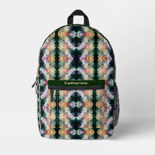 Pink Peony Blume Abstrakt Personalisiert Bedruckter Rucksack