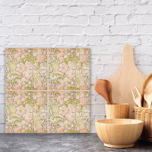 Pink Peony Blume Alphonse Mucha Fliese