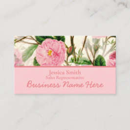 Pink Peony Blume, Blätter & Buds Muster Visitenkarte