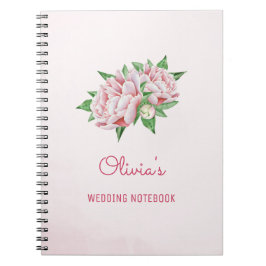 Pink Peony Blume Hochzeitsfestspiele Notizblock