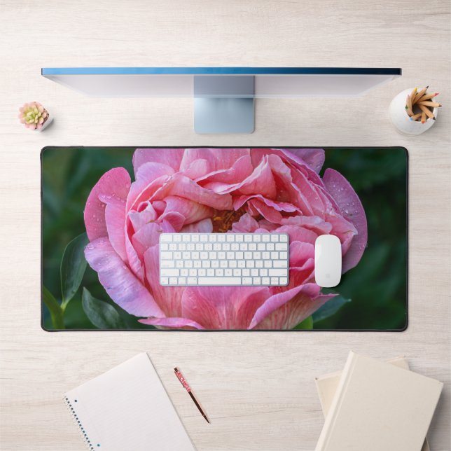 Pink Peony Blume, kanadische Fotografie Schreibtischunterlage (Büro 1)