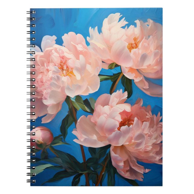 Pink Peony Blume | Notizbuch Notizblock (Vorderseite)