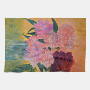 Pink Peony Bouquet Geschirrtuch