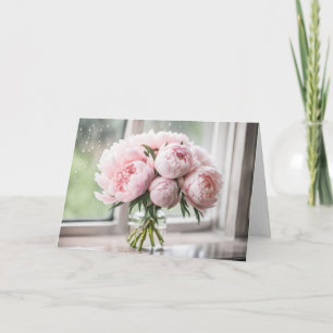 Pink Peony Bouquet zum Geburtstag Karte