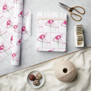 Pink Peony Bud Abstrakte Malerei Geschenkpapier