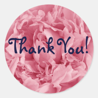Pink Peony, danke! Runder Aufkleber