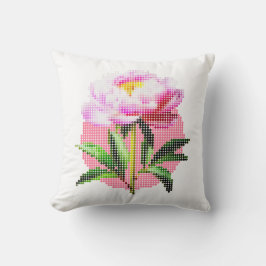 Pink Peony Dot Mosaic Flower Kissen