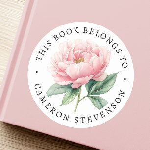 Pink peony flelibrairie livre étiquette