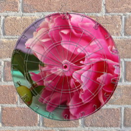 Pink Peony Floral Foto Dartscheibe