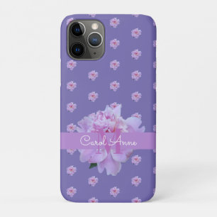 Pink Peony Floral Monogram Lila Case-Mate iPhone Hülle