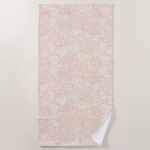 Pink Peony Floral Pattern Strandtuch