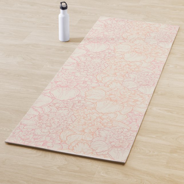 Pink Peony Floral Pattern Yogamatte (Beispiel)