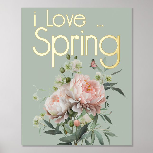 Pink Peony Floral Spring Foliendrucke (Vorderseite)