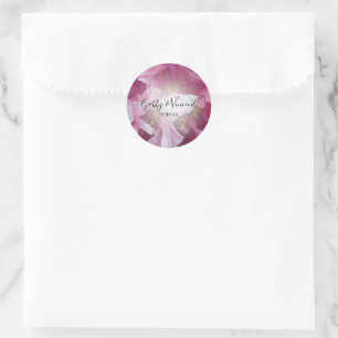 Pink Peony Floral Wedding Umschlag Aufkleber
