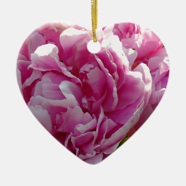 Pink Peony Foto Hütte Bauernhof Blumengarten Keramik Ornament (Vorne)