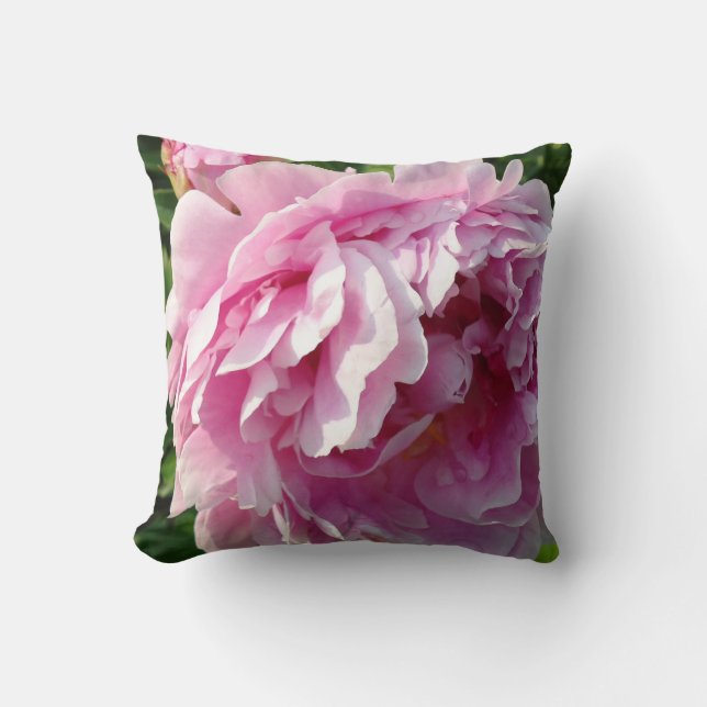 Pink Peony Foto Hütte Bauernhof Blumengarten Kissen (Vorderseite)