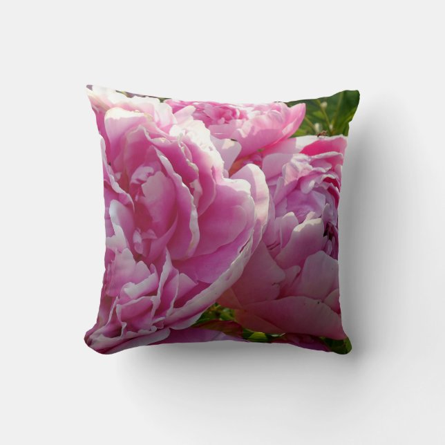 Pink Peony Foto Hütte Bauernhof Blumengarten Kissen (Vorderseite)