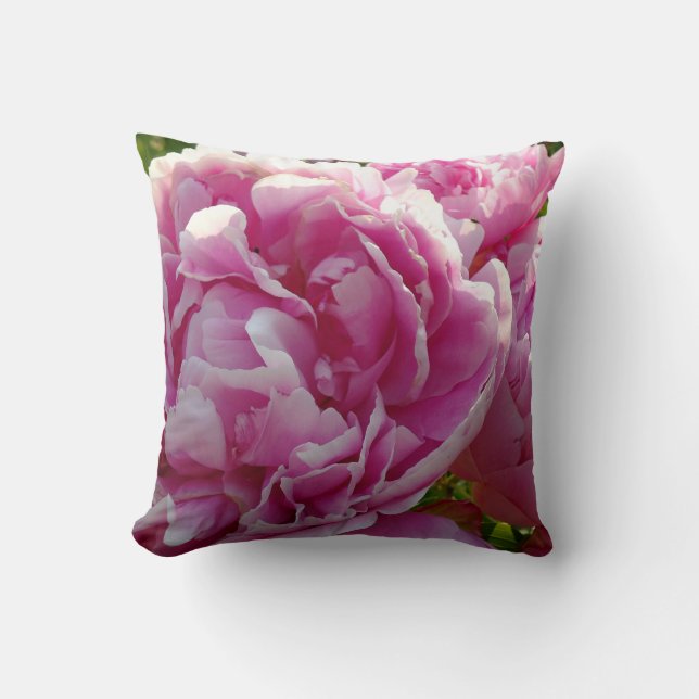 Pink Peony Foto Hütte Bauernhof Blumengarten Kissen (Vorderseite)