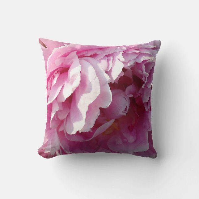 Pink Peony Foto Hütte Bauernhof Blumengarten Kissen (Vorderseite)