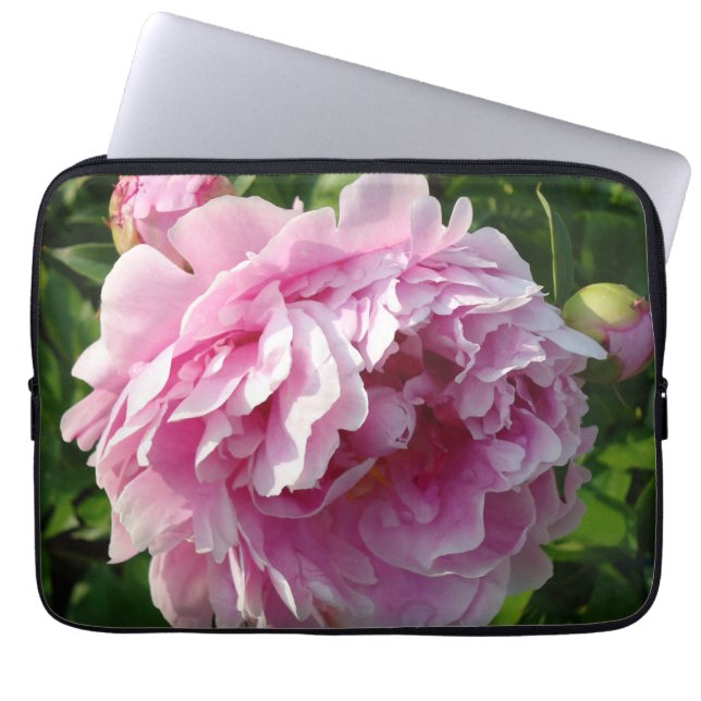 Pink Peony Foto Hütte Bauernhof Blumengarten Laptopschutzhülle (Vorderseite)