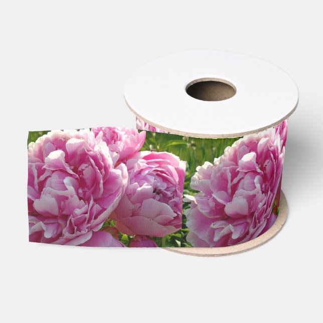 Pink Peony Foto Hütte Bauernhof Blumengarten Ripsband (Spule)