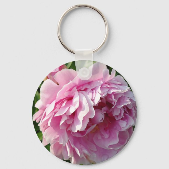 Pink Peony Foto Hütte Bauernhof Blumengarten Schlüsselanhänger (Vorderseite)