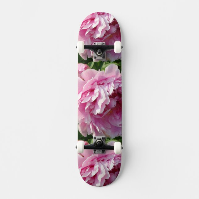 Pink Peony Foto Hütte Bauernhof Blumengarten Skateboard (Vorderseite)