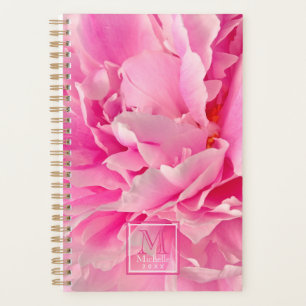 Pink Peony Foto - Mit Monogramm Planer