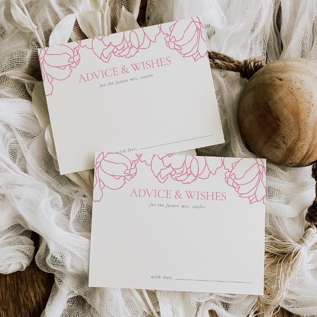 Pink | Peony Garden Brautparty Advisor Card Postkarte (Von Creator hochgeladen)
