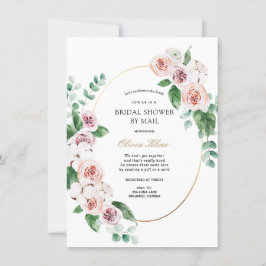Pink Peony Gold Frame Brautparty per Mail Einladung