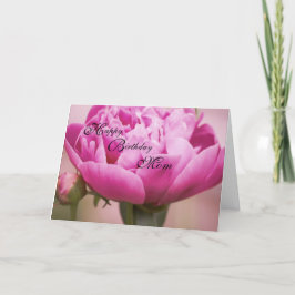 Pink Peony Happy Birthday Card Karte