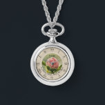 Pink Peony Hippocrates Healing Quote NecklaceWatch Armbanduhr<br><div class="desc">Eine personalisierte rosafarbene Pony, lateinisch Hippokrates zitieren, Halskette Ewatch, mit römischen Zahlen. Das lateinische Zitat lautet: "Der heilende Power der Natur. Zuerst nicht schaden". Hippokratische eidesärztliche Angestellte, Krankenschwestern, Ärzte, Heiler und Pflegekräfte Geschenkideen.</div>