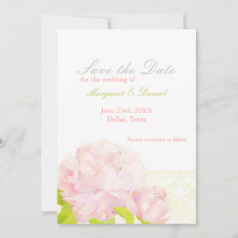 Pink Peony Imitate Lace Wedding Save the Date