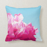 Pink Peony Kissen<br><div class="desc">Eine hübsche,  rosa Pony auf einem blauen Hintergrund.</div>
