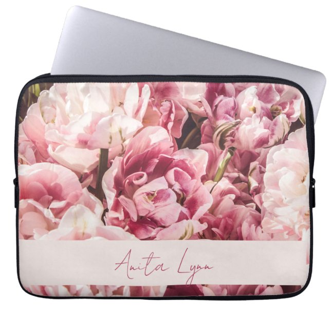 Pink Peony Laptopschutzhülle (Vorderseite)